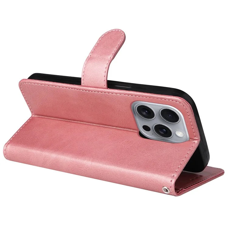 For iPhone 16 Pro Max Stand Case Card Slot Leather Wallet Phone Cover