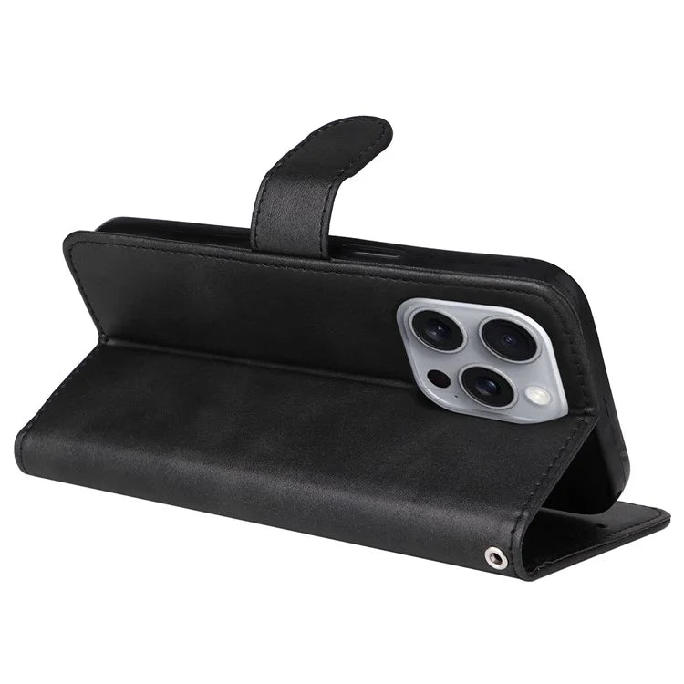 For iPhone 16 Pro Max Stand Case Card Slot Leather Wallet Phone Cover