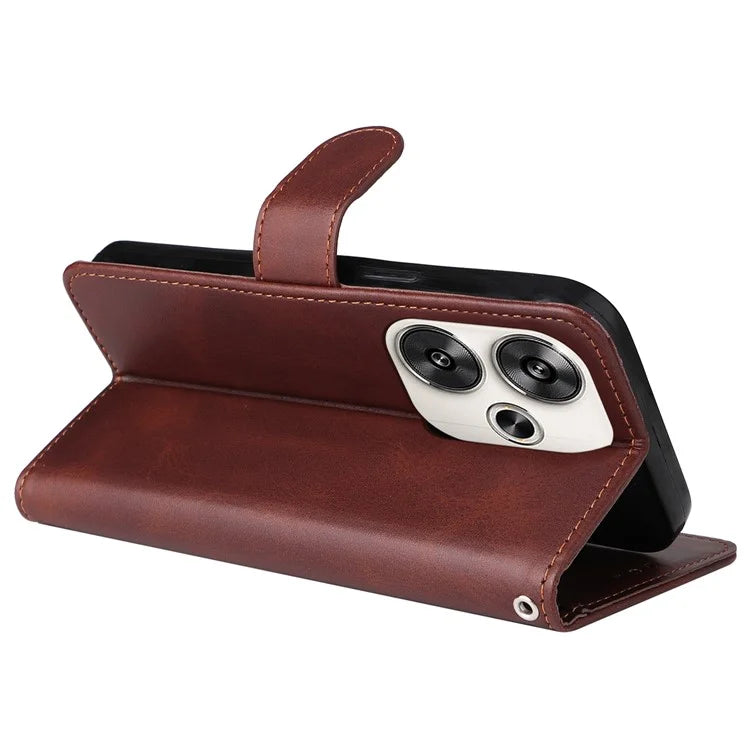 For Xiaomi Redmi Turbo 3 5G / Poco F6 5G Case Calf Texture Leather Wallet Cell Phone Cover