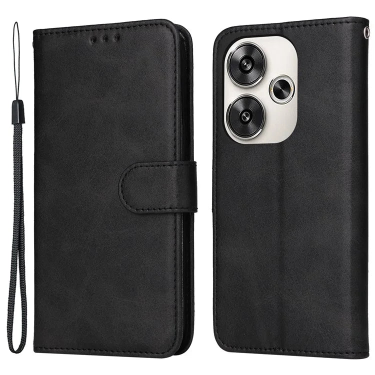 For Xiaomi Redmi Turbo 3 5G / Poco F6 5G Case Calf Texture Leather Wallet Cell Phone Cover