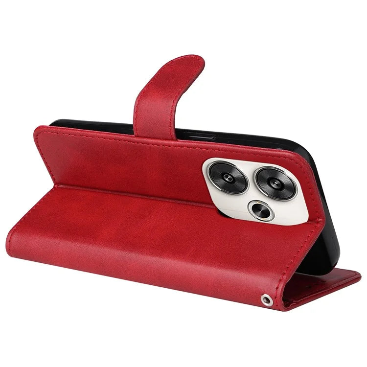 For Xiaomi Redmi Turbo 3 5G / Poco F6 5G Case Calf Texture Leather Wallet Cell Phone Cover