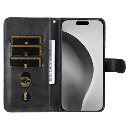 For iPhone 16 Pro Max Case Zipper Pocket Flip Shockproof Leather Phone Cover