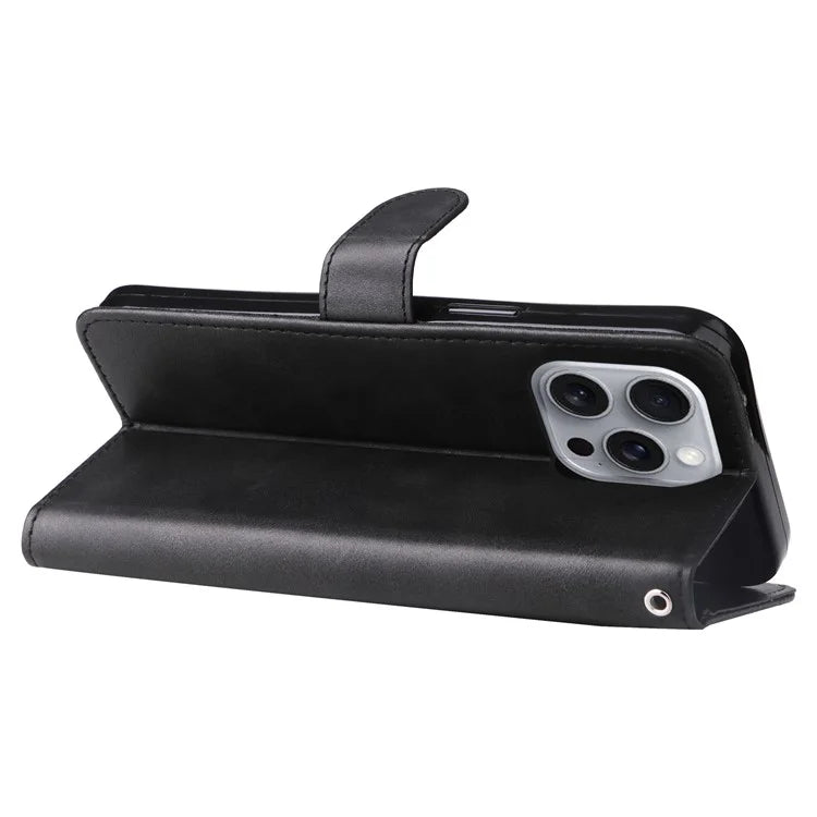 For iPhone 16 Pro Max Case Zipper Pocket Flip Shockproof Leather Phone Cover