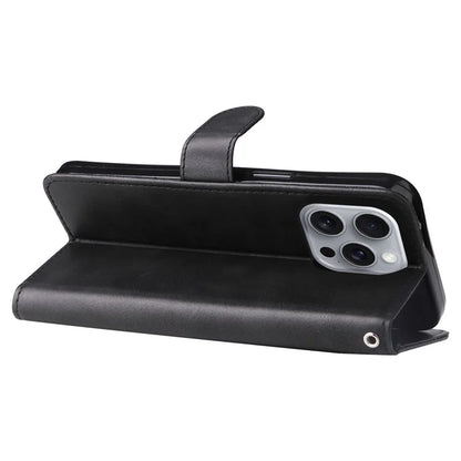 For iPhone 16 Pro Max Case Zipper Pocket Flip Shockproof Leather Phone Cover