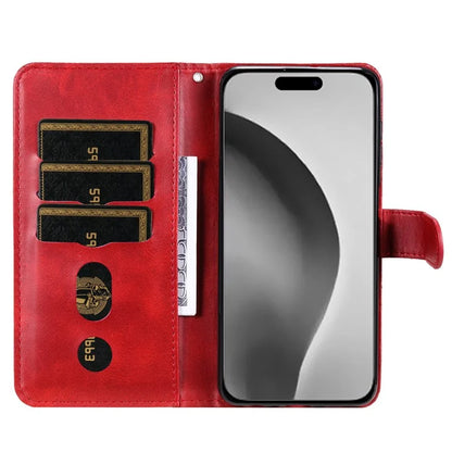 For iPhone 16 Pro Max Case Zipper Pocket Flip Shockproof Leather Phone Cover