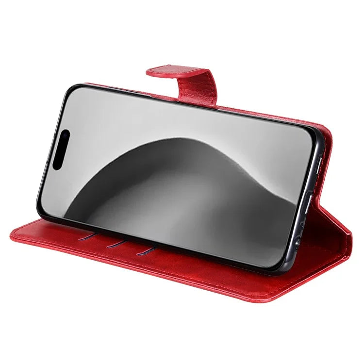 For iPhone 16 Pro Max Case Zipper Pocket Flip Shockproof Leather Phone Cover