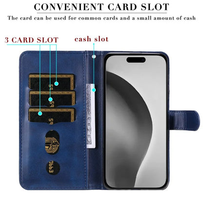 For iPhone 16 Pro Max Case Zipper Pocket Flip Shockproof Leather Phone Cover