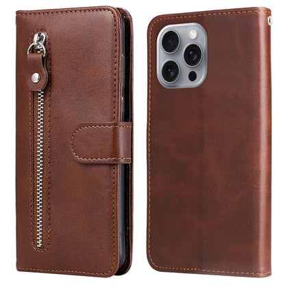 For iPhone 16 Pro Max Case Zipper Pocket Flip Shockproof Leather Phone Cover