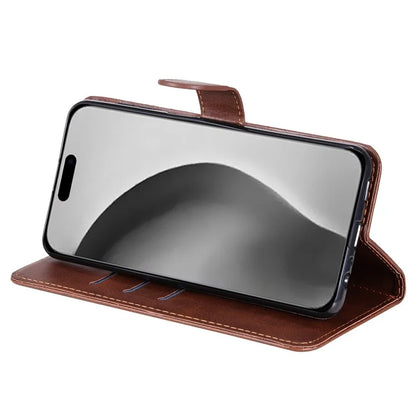 For iPhone 16 Pro Max Case Zipper Pocket Flip Shockproof Leather Phone Cover
