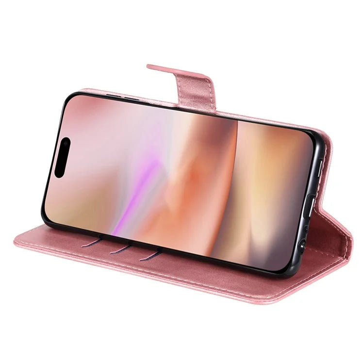 For iPhone 16 Plus Case PU Leather Card Slots Zipper Pocket Phone Cover