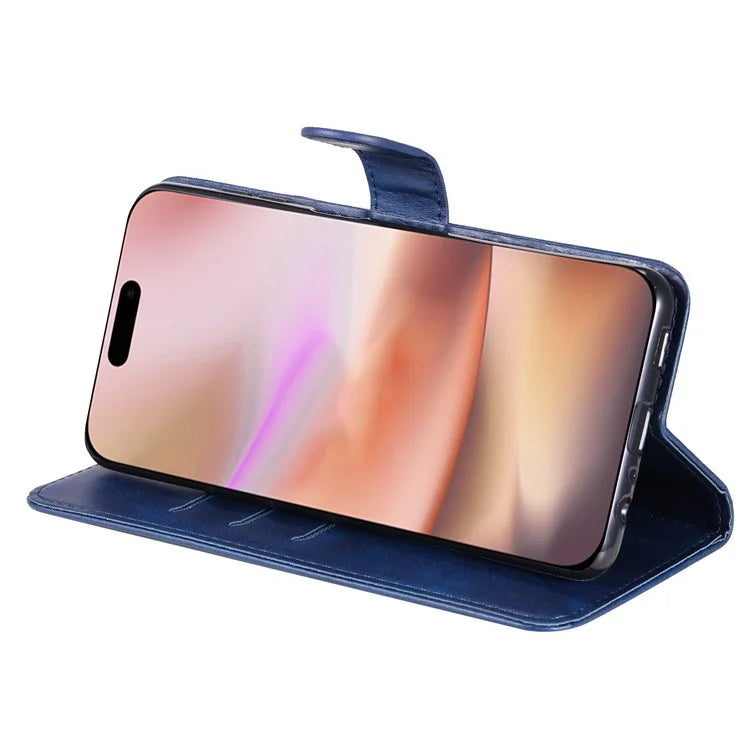 For iPhone 16 Plus Case PU Leather Card Slots Zipper Pocket Phone Cover