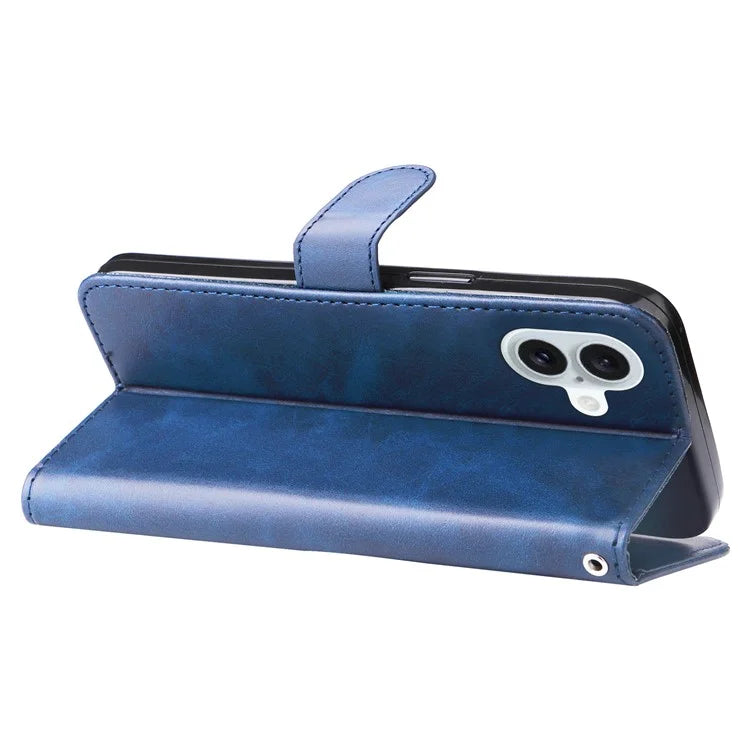 For iPhone 16 Plus Case PU Leather Card Slots Zipper Pocket Phone Cover