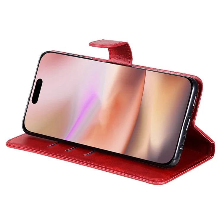 For iPhone 16 Plus Case PU Leather Card Slots Zipper Pocket Phone Cover