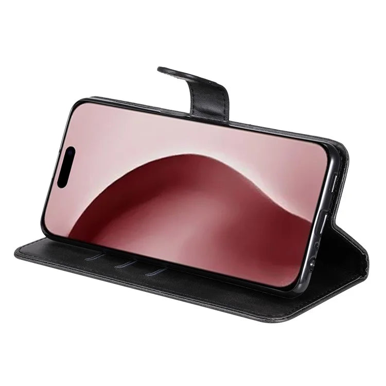 For iPhone 16 Pro Case Zipper Pocket Wallet Shockproof PU Leather Phone Cover