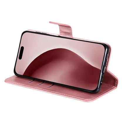 For iPhone 16 Pro Case Zipper Pocket Wallet Shockproof PU Leather Phone Cover