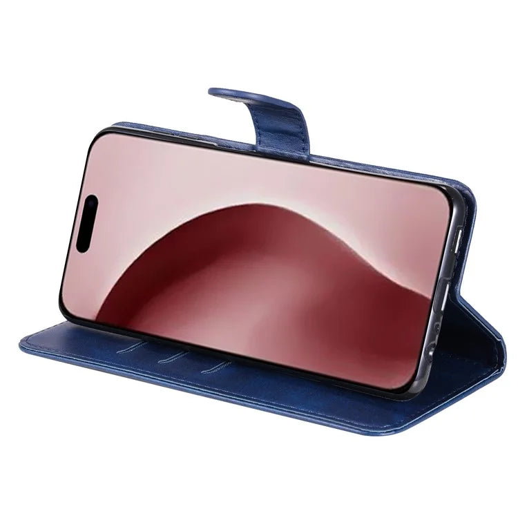 For iPhone 16 Pro Case Zipper Pocket Wallet Shockproof PU Leather Phone Cover