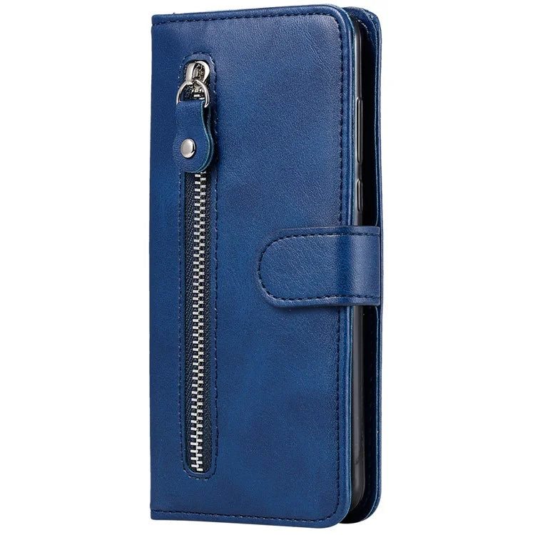 For iPhone 16 Pro Case Zipper Pocket Wallet Shockproof PU Leather Phone Cover