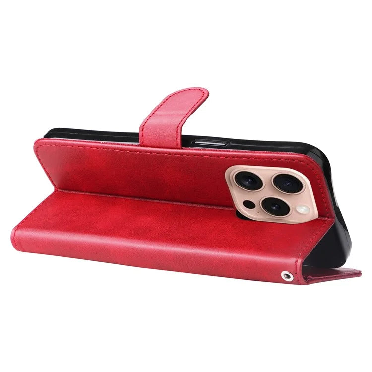 For iPhone 16 Pro Case Zipper Pocket Wallet Shockproof PU Leather Phone Cover