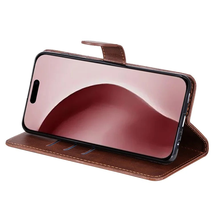 For iPhone 16 Pro Case Zipper Pocket Wallet Shockproof PU Leather Phone Cover