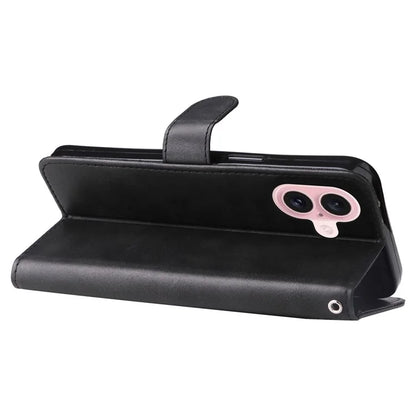 For iPhone 16 Case Zipper Pocket Wallet Shockproof PU Leather Phone Cover