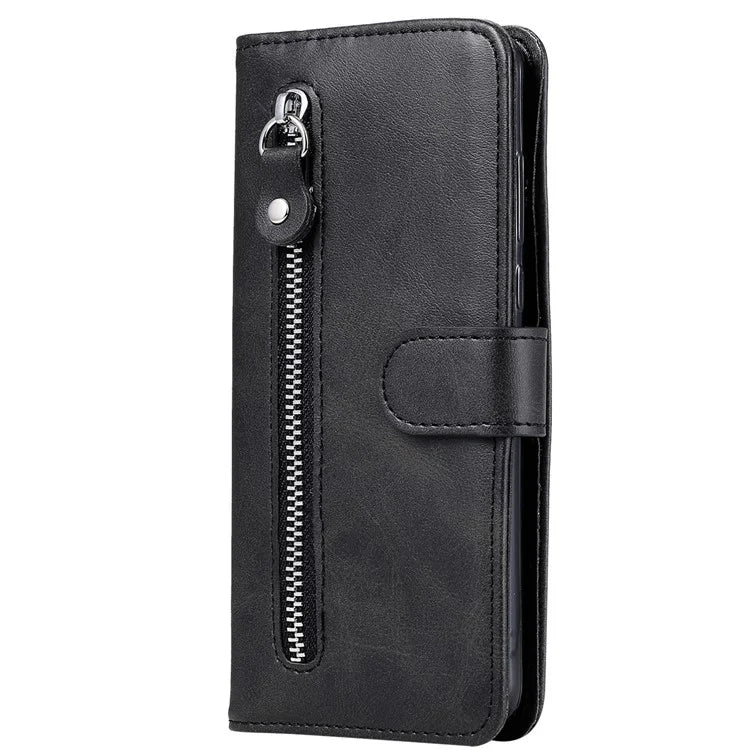 For iPhone 16 Case Zipper Pocket Wallet Shockproof PU Leather Phone Cover