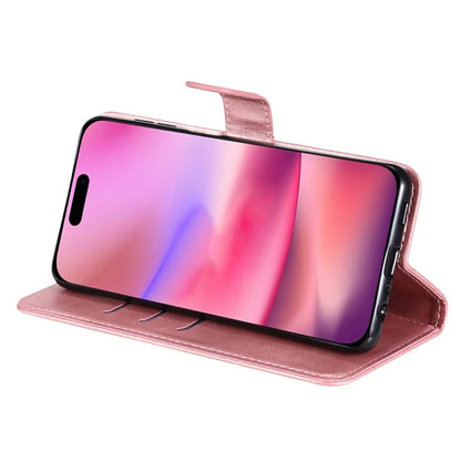 For iPhone 16 Case Zipper Pocket Wallet Shockproof PU Leather Phone Cover