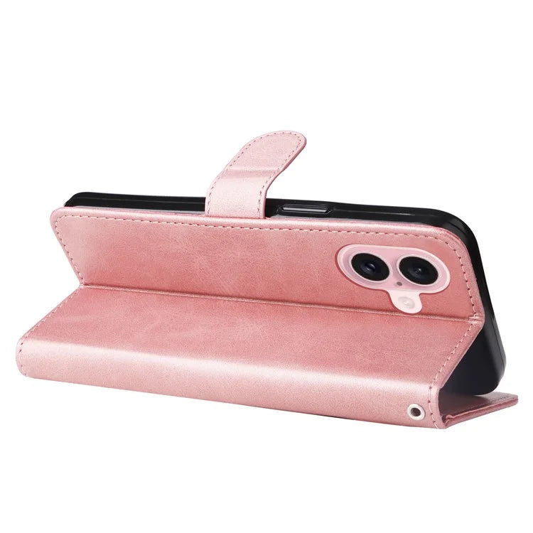 For iPhone 16 Case Zipper Pocket Wallet Shockproof PU Leather Phone Cover