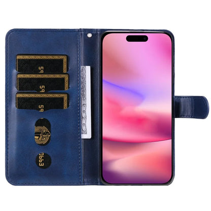 For iPhone 16 Case Zipper Pocket Wallet Shockproof PU Leather Phone Cover