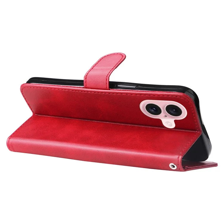 For iPhone 16 Case Zipper Pocket Wallet Shockproof PU Leather Phone Cover