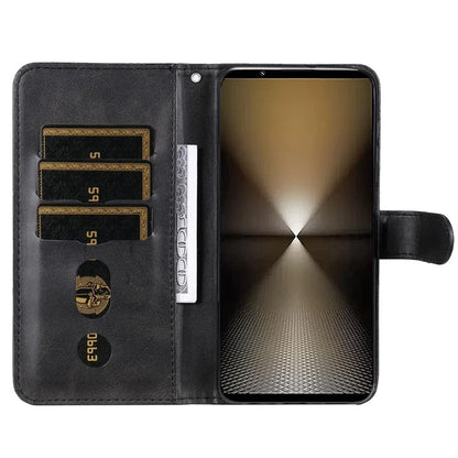 For Sony Xperia 1 VI Case Card Slots Zipper Wallet PU Leather Phone Cover