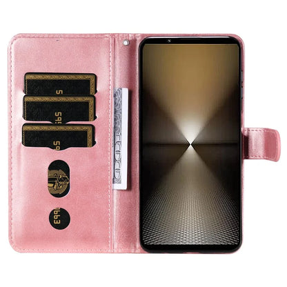 For Sony Xperia 1 VI Case Card Slots Zipper Wallet PU Leather Phone Cover