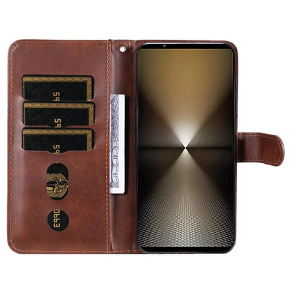 For Sony Xperia 1 VI Case Card Slots Zipper Wallet PU Leather Phone Cover