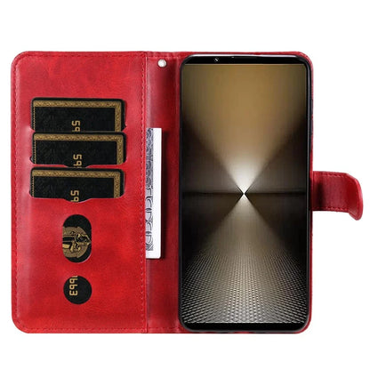 For Sony Xperia 1 VI Case Card Slots Zipper Wallet PU Leather Phone Cover