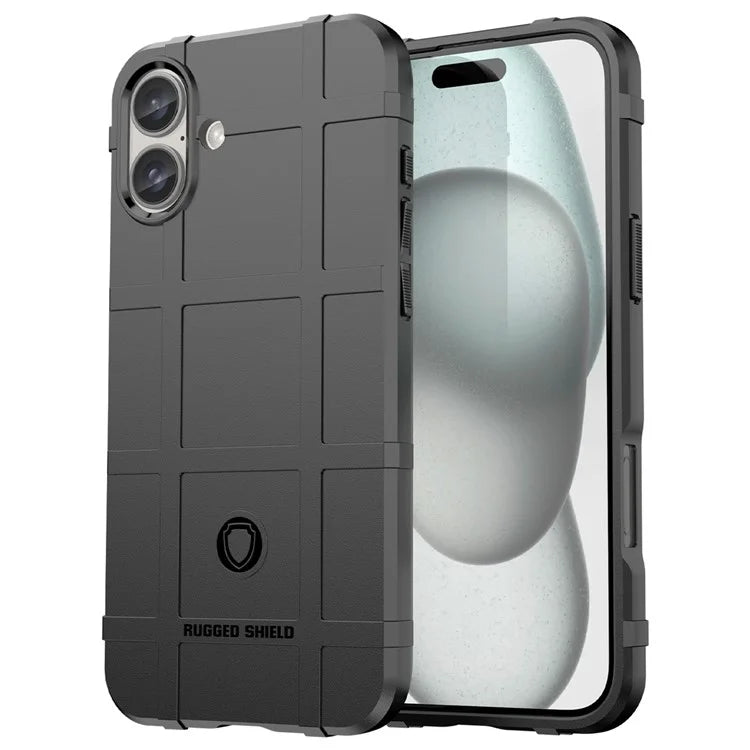 For iPhone 16 Plus Case Soft TPU Phone Cover Square Grid Texture Anti-Slip