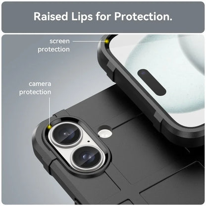 For iPhone 16 Plus Case Soft TPU Phone Cover Square Grid Texture Anti-Slip