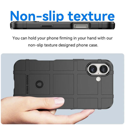 For iPhone 16 Plus Case Soft TPU Phone Cover Square Grid Texture Anti-Slip