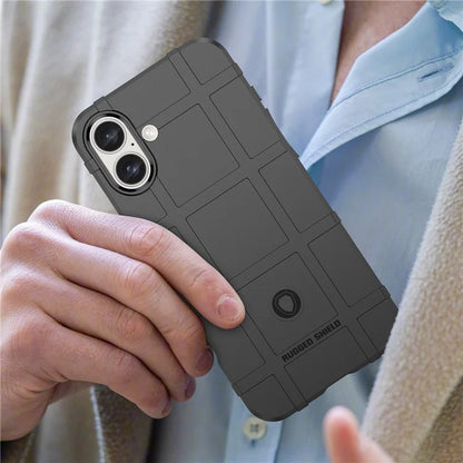 For iPhone 16 Plus Case Soft TPU Phone Cover Square Grid Texture Anti-Slip