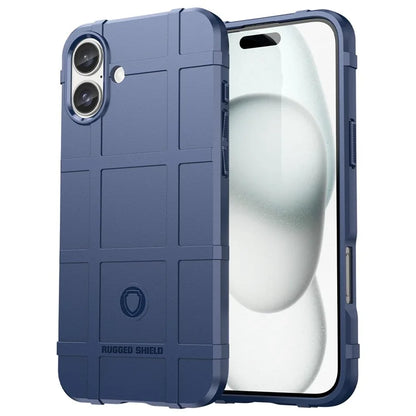 For iPhone 16 Plus Case Soft TPU Phone Cover Square Grid Texture Anti-Slip