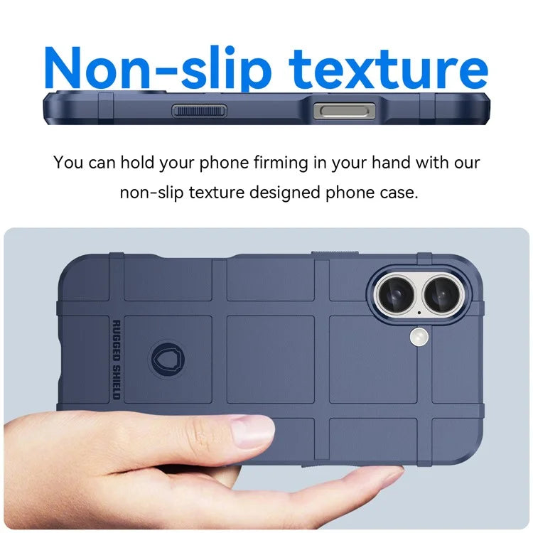 For iPhone 16 Plus Case Soft TPU Phone Cover Square Grid Texture Anti-Slip