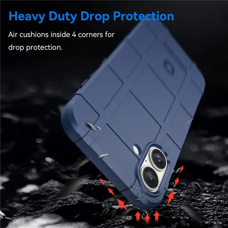 For iPhone 16 Plus Case Soft TPU Phone Cover Square Grid Texture Anti-Slip
