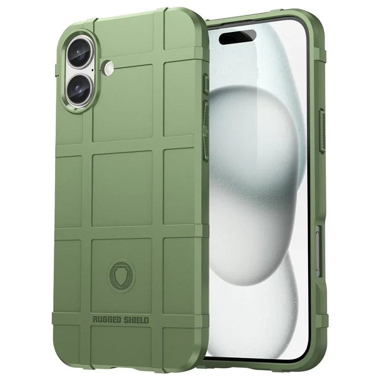 For iPhone 16 Plus Case Soft TPU Phone Cover Square Grid Texture Anti-Slip