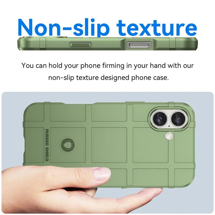 For iPhone 16 Plus Case Soft TPU Phone Cover Square Grid Texture Anti-Slip