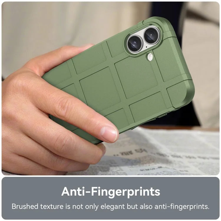 For iPhone 16 Plus Case Soft TPU Phone Cover Square Grid Texture Anti-Slip