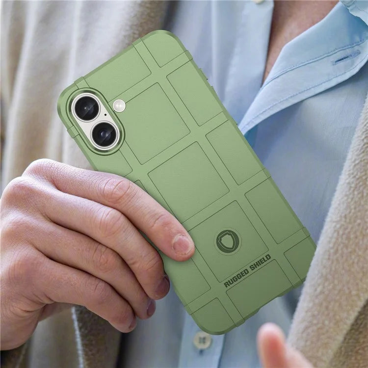 For iPhone 16 Plus Case Soft TPU Phone Cover Square Grid Texture Anti-Slip