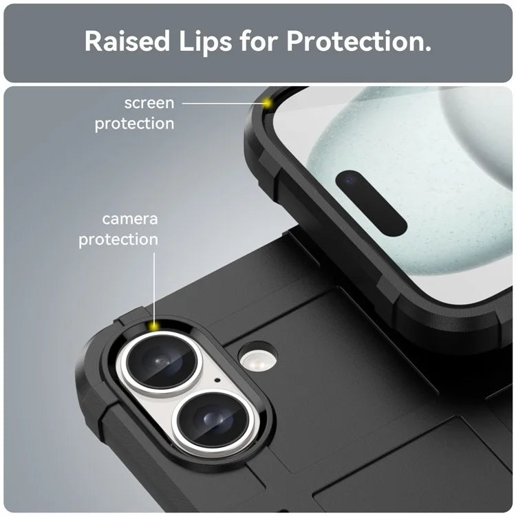 For iPhone 16 Case Square Grid Texture Soft TPU Protective Phone Cover