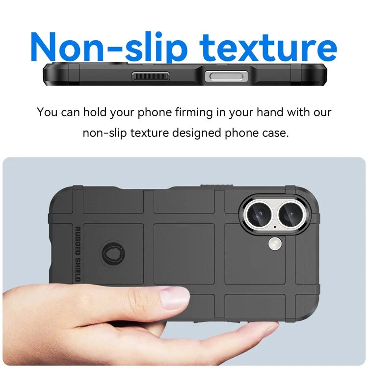 For iPhone 16 Case Square Grid Texture Soft TPU Protective Phone Cover