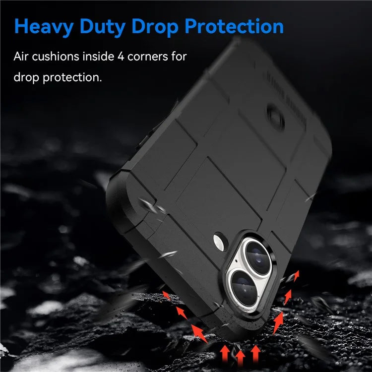 For iPhone 16 Case Square Grid Texture Soft TPU Protective Phone Cover