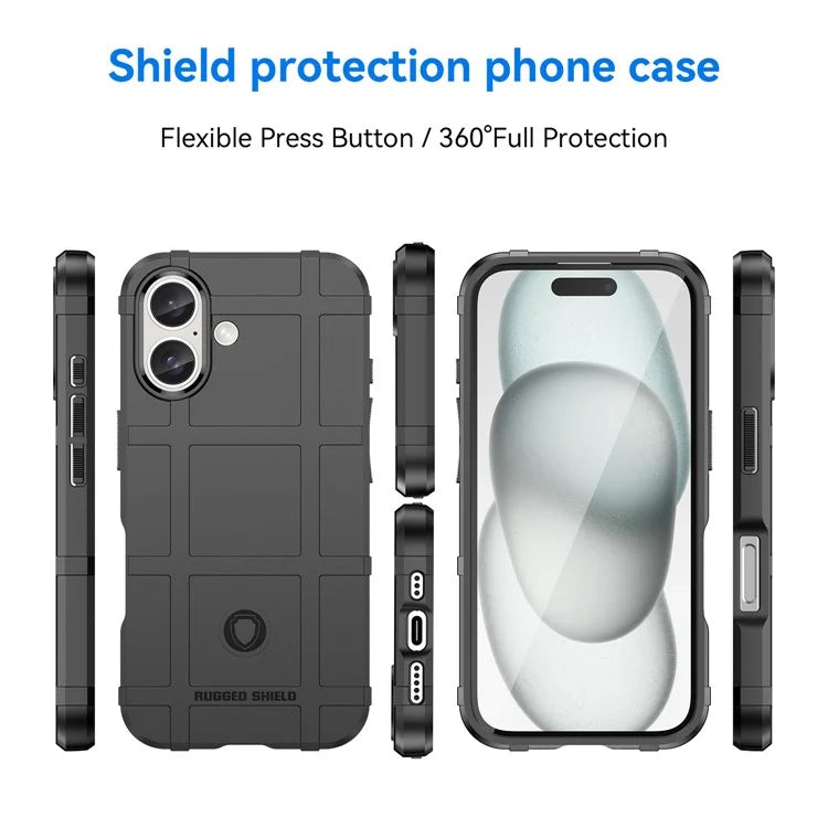 For iPhone 16 Case Square Grid Texture Soft TPU Protective Phone Cover