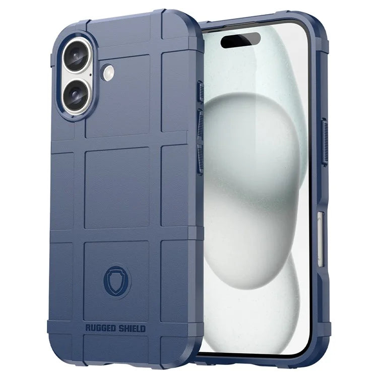For iPhone 16 Case Square Grid Texture Soft TPU Protective Phone Cover