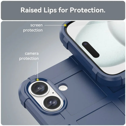For iPhone 16 Case Square Grid Texture Soft TPU Protective Phone Cover